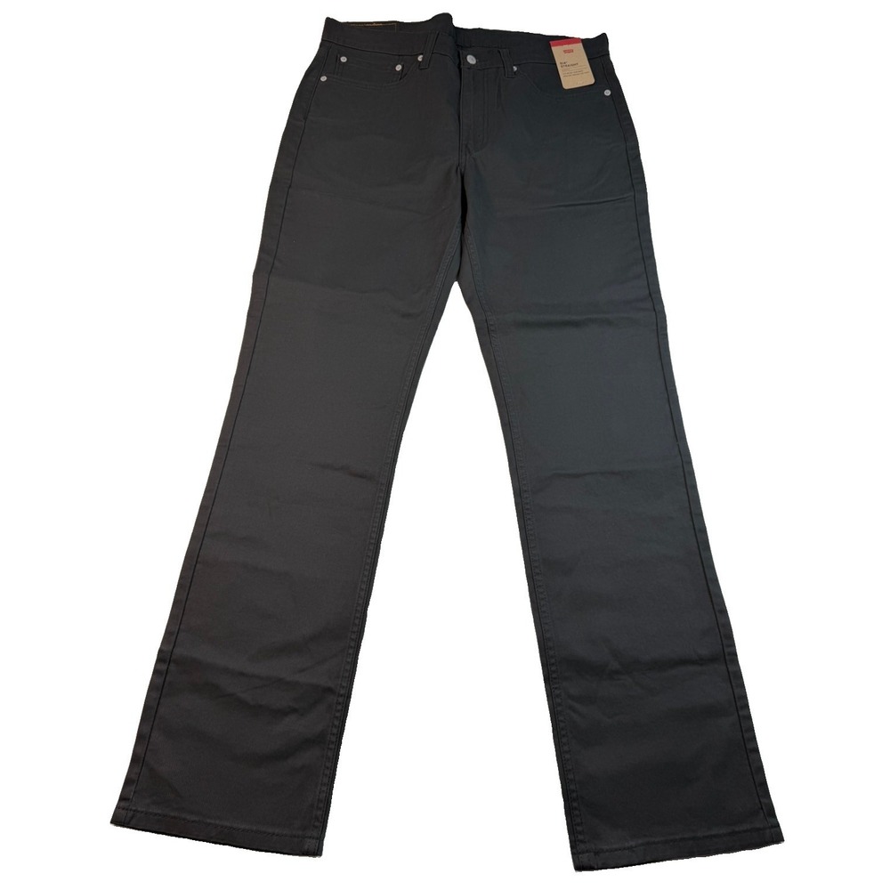 Levi's 514 Straight Jeans Men's 36x34 Black Charcoal Gray Stretch Denim NWT NEW